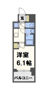 プレサンスタワー難波WEST【4階】の間取り