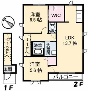 ヒルリッジ【2階】の間取り