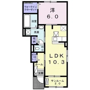 プラティーヌ・ドゥ【1階】の間取り