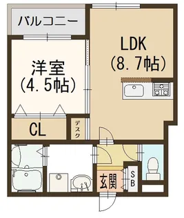 ヴィエント南巽【1階】の間取り