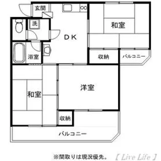 リバーサイドマンション【2階】の間取り