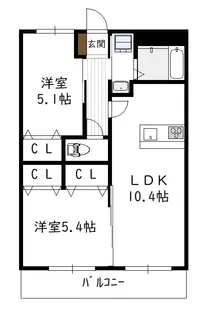 ハーバーウエスト(2LDK)【3階】の間取り