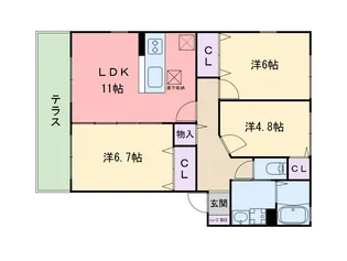シャン・ヴィオレ A棟【1階】の間取り