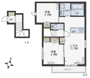 サンボナールM【2階】の間取り