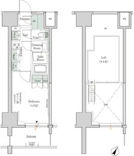 ONE ROOF RESIDENCE TAMACHI【2階】の間取り