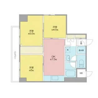 コープ野村万代【6階】の間取り