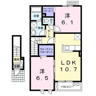 サニーヒルズB【2階】の間取り