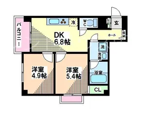 東京都国立市北1【マンション】の間取り