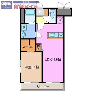 ルネス上浜【5階】の間取り