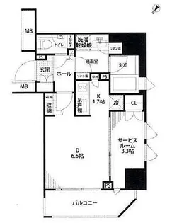 東京都港区三田3【マンション】の間取り