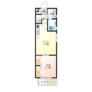 クリエオーレ安立【1階】の間取り