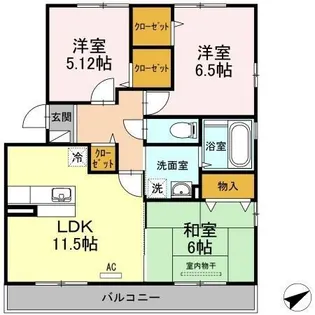 プロムナード三宅【3階】の間取り
