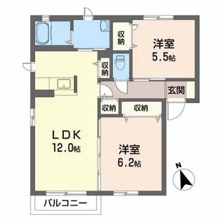 ボヌールII【2階】の間取り