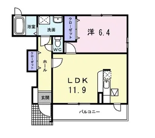 ベル・クレール【1階】の間取り
