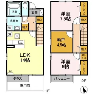 ヴァン テ アン【1階】の間取り