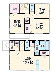 埼玉県北足立郡伊奈町大字大針【一戸建】の間取り