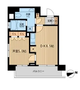 ラクラス田町【4階】の間取り