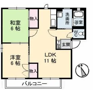 ディアスsun D棟【2階】の間取り