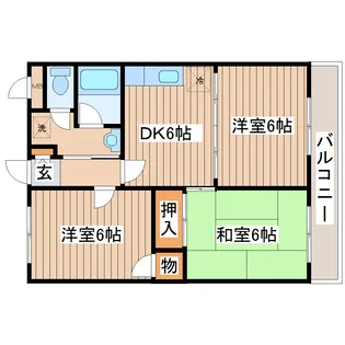 グランシャルマン通町【3階】の間取り