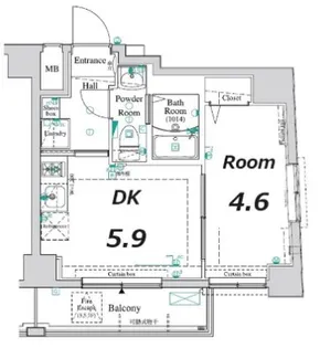 アンベリール亀有【1階】の間取り