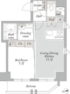 ジオエント御徒町【14階】の間取り