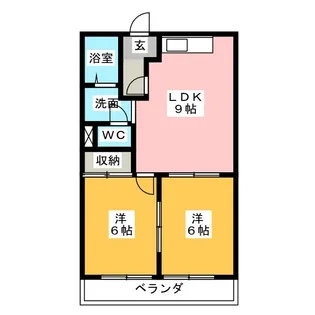 ハイツハカマタ II【1階】の間取り