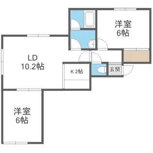 北海道札幌市西区発寒十一条4【アパート】の間取り