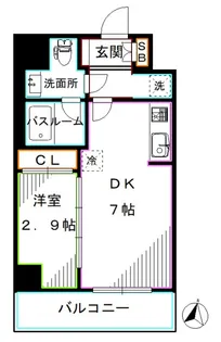 東京都新宿区北新宿1【マンション】の間取り