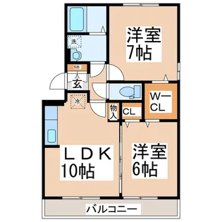 フォンティーヌ【1階】の間取り