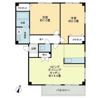 フォブール世俵A【2階】の間取り