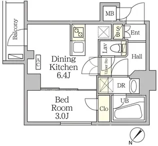 アジールコート池尻大橋【2階】の間取り