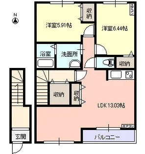 パラゾ ビアンコ【2階】の間取り