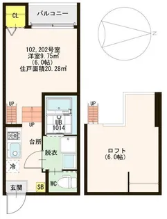 ハーモニーテラス巽北II【1階】の間取り