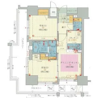 エステムプラザ難波WESTリバークロス【7階】の間取り