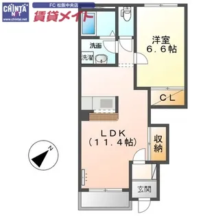 プランドールII【1階】の間取り