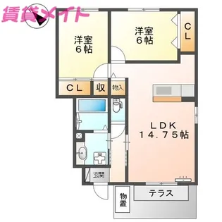 ブランシュ富田A【1階】の間取り