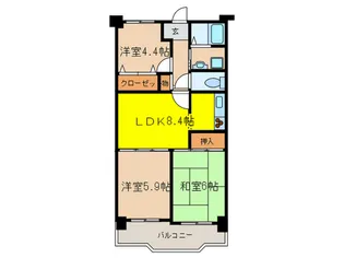 シェモア平野【5階】の間取り