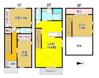 Pisces K&Kの間取り