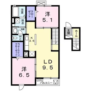サニーハウスII希央台【4階】の間取り