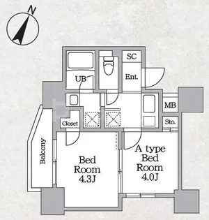 ラヴィエール三ノ輪【7階】の間取り