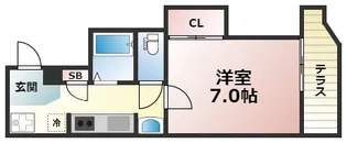 ビアンエトール六甲【1階】の間取り