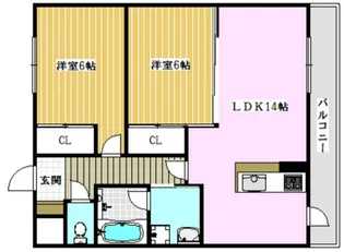 サニーコートSouth【1階】の間取り