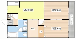 ハイツベルエア【1階】の間取り