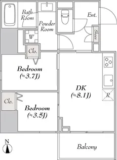 ルミーク文京湯島【5階】の間取り