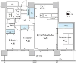 セルリアンホームズ勝どき【19階】の間取り