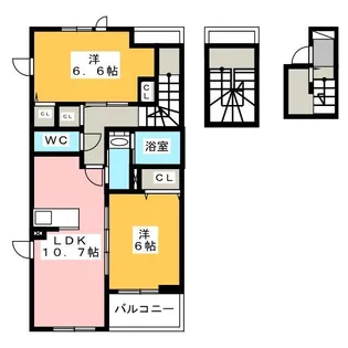 AFCレジデンス・登呂A【3階】の間取り