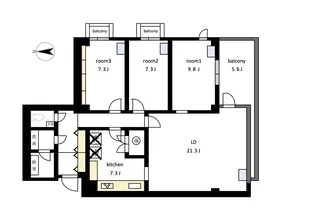 中落合シティハウス【2階】の間取り