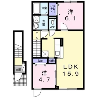 ロータス ウエスト【2階】の間取り