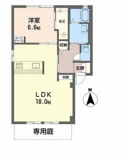 ノースウィング保免 B棟【1階】の間取り