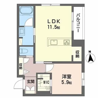 シャーメゾン Chez toi 公園前【1階】の間取り